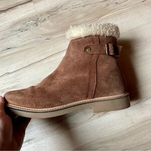 Fat Face Cream and Black Shearling Boots